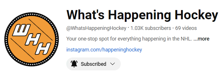 What's Happening Hockey YouTube channel